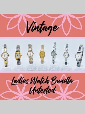 7 Used Untested Name Brand Ladies Watch Lot / Bundle